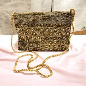 INDIAN HANDCRAFTED CLASSIC WEDDING BEADED PARTY HANDBAG EVENING PURSE CLUTCH